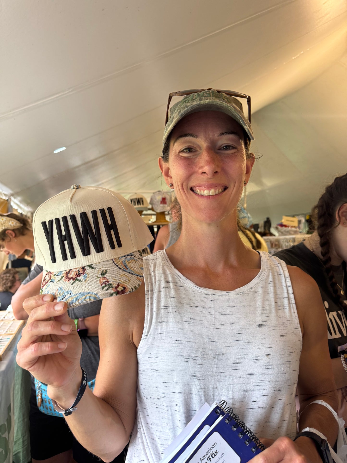 YHWH Black Floral Trucker Hat