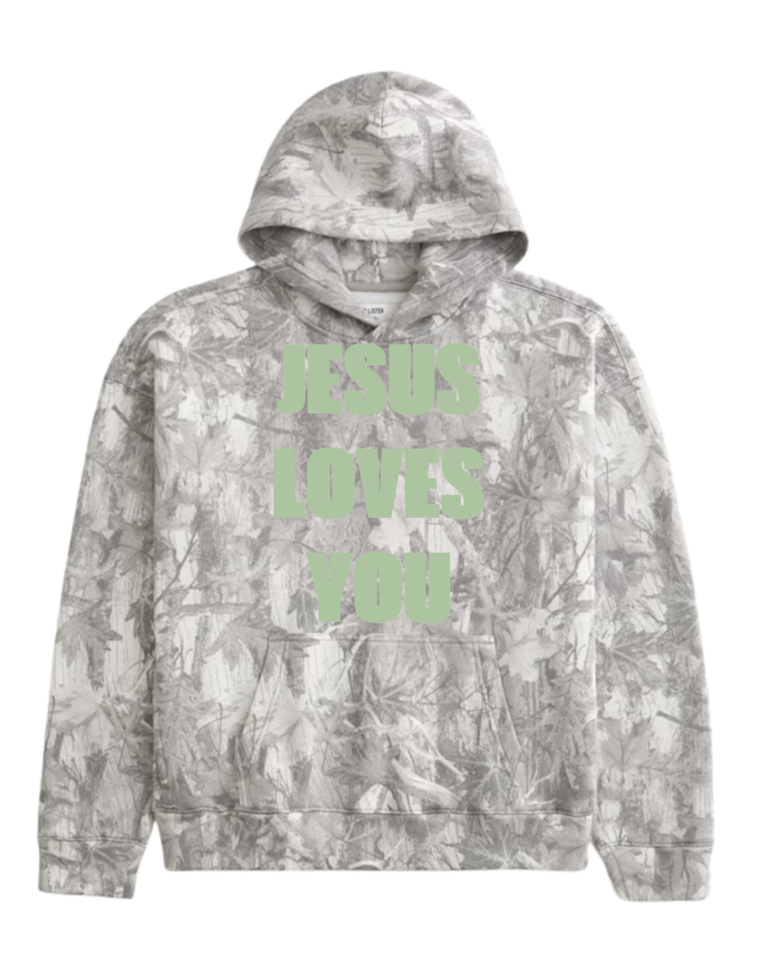 White Camo Jesus Loves You Hoodie