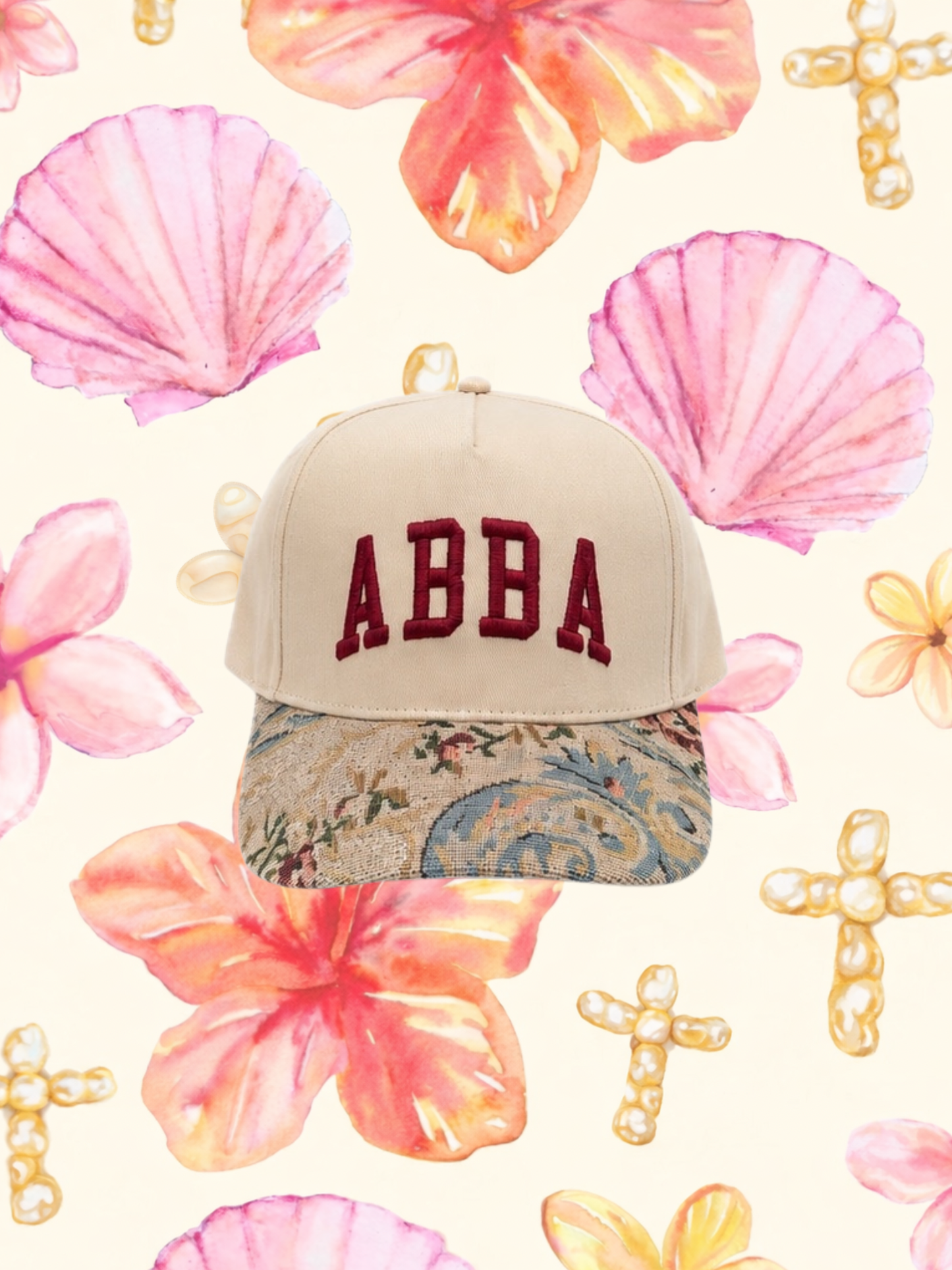 ABBA vintage floral trucker hat