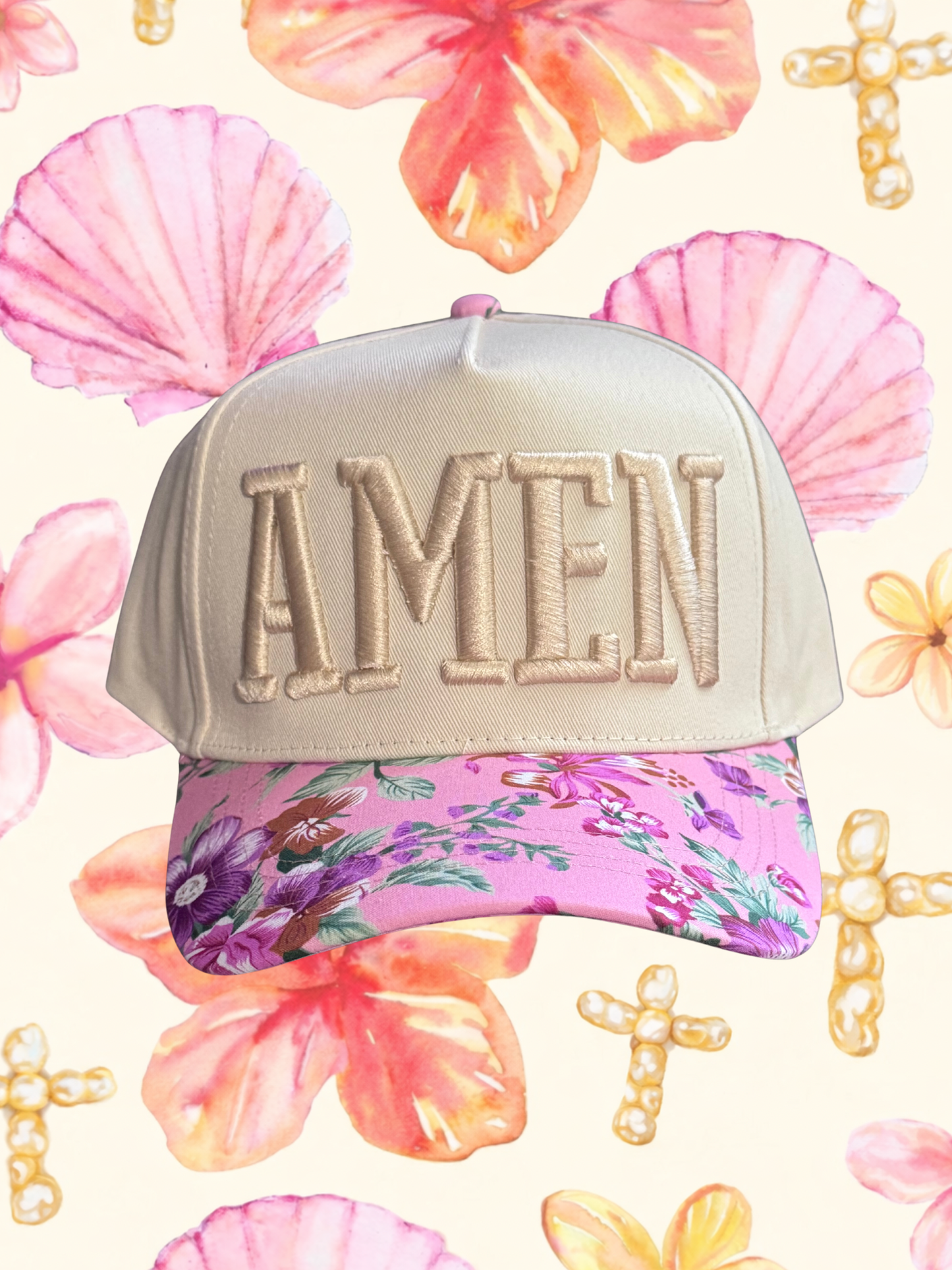 Amen floral Trucker Hat