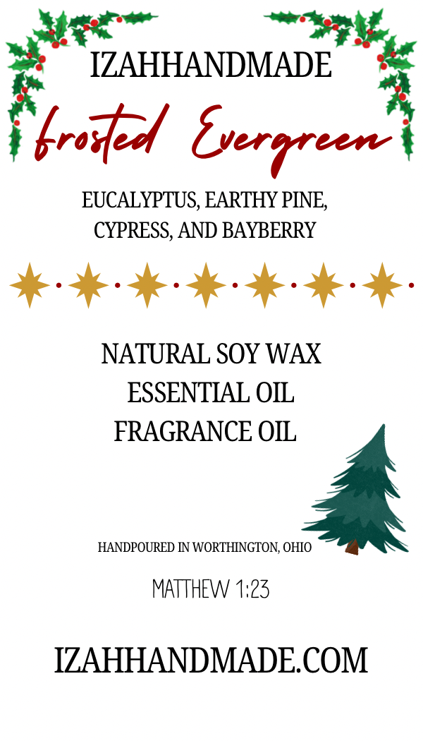 Frosted Evergreen Christmas Candle