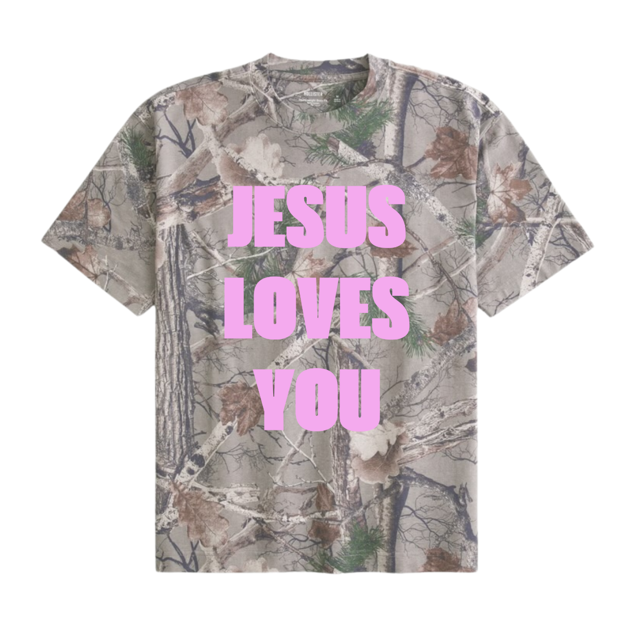 JESUS LOVES YOU BOXY CAMO T-SHIRT