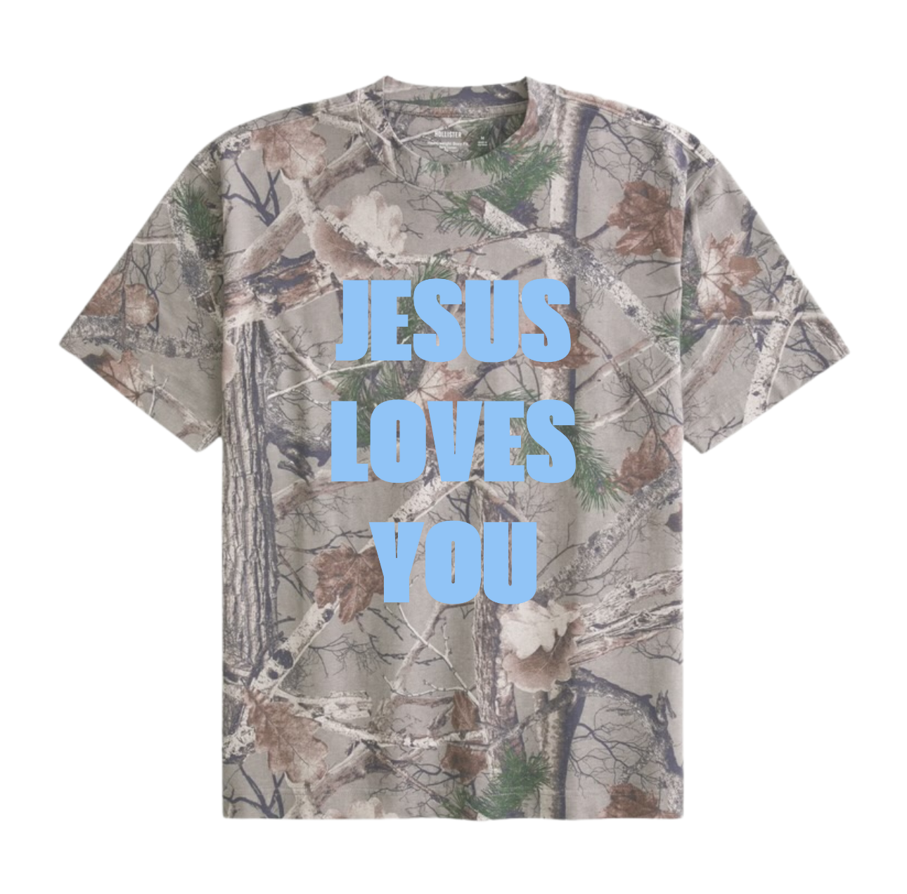 JESUS LOVES YOU BOXY CAMO T-SHIRT