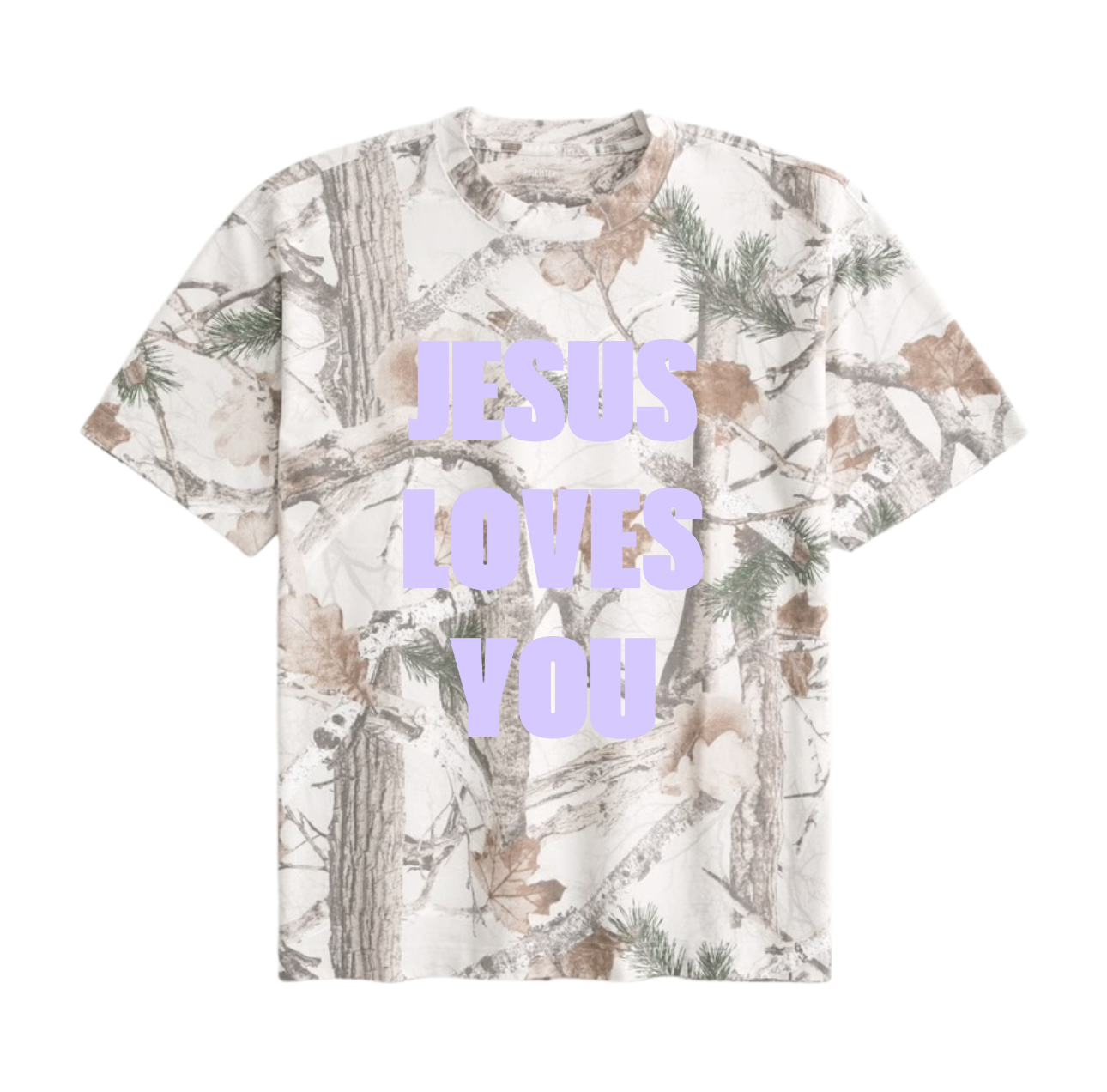 JESUS LOVES YOU BOXY CAMO T-SHIRT