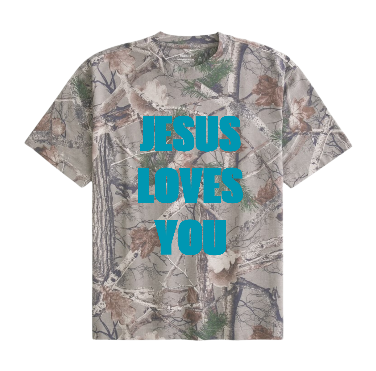 JESUS LOVES YOU BOXY CAMO T-SHIRT