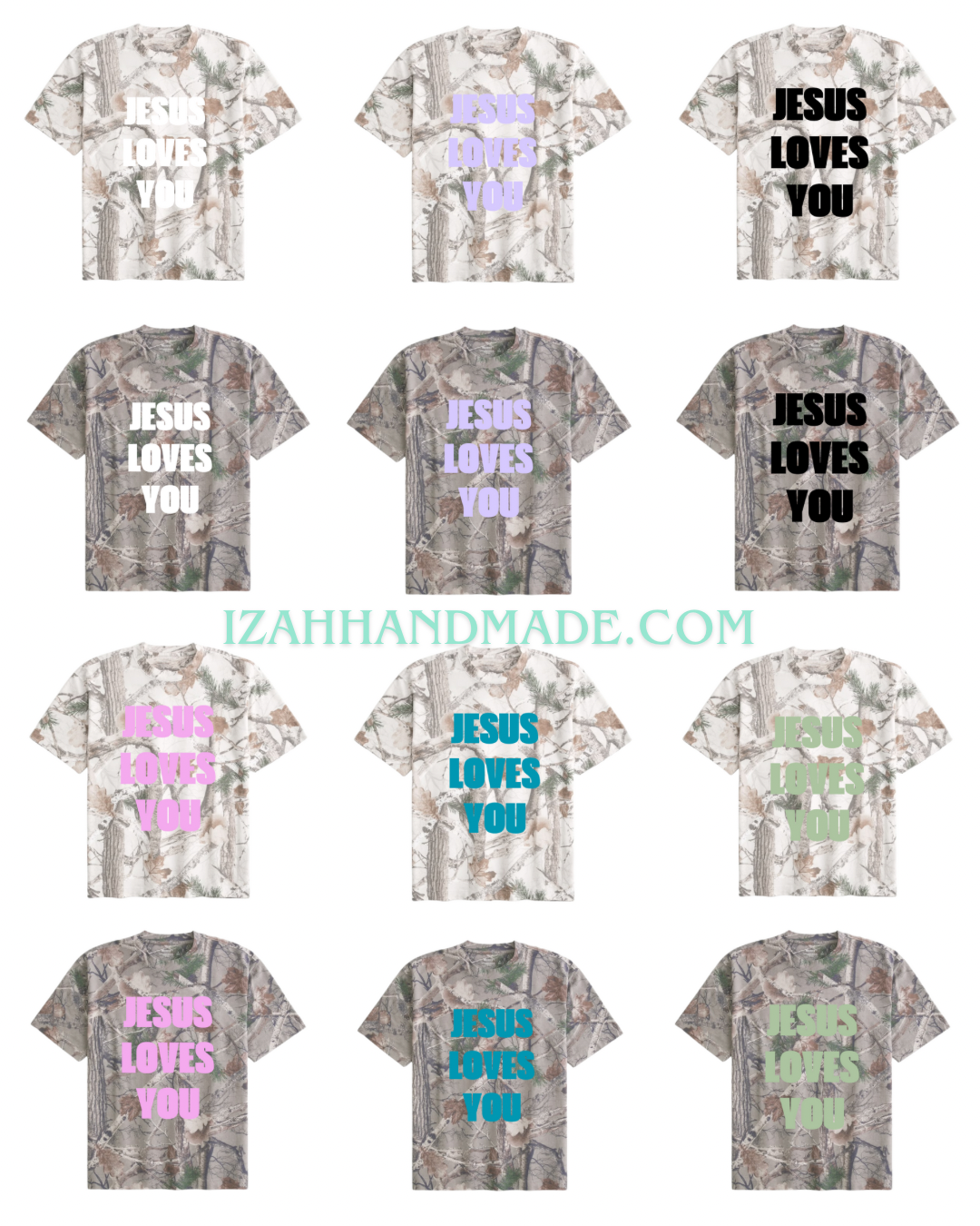 JESUS LOVES YOU BOXY CAMO T-SHIRT