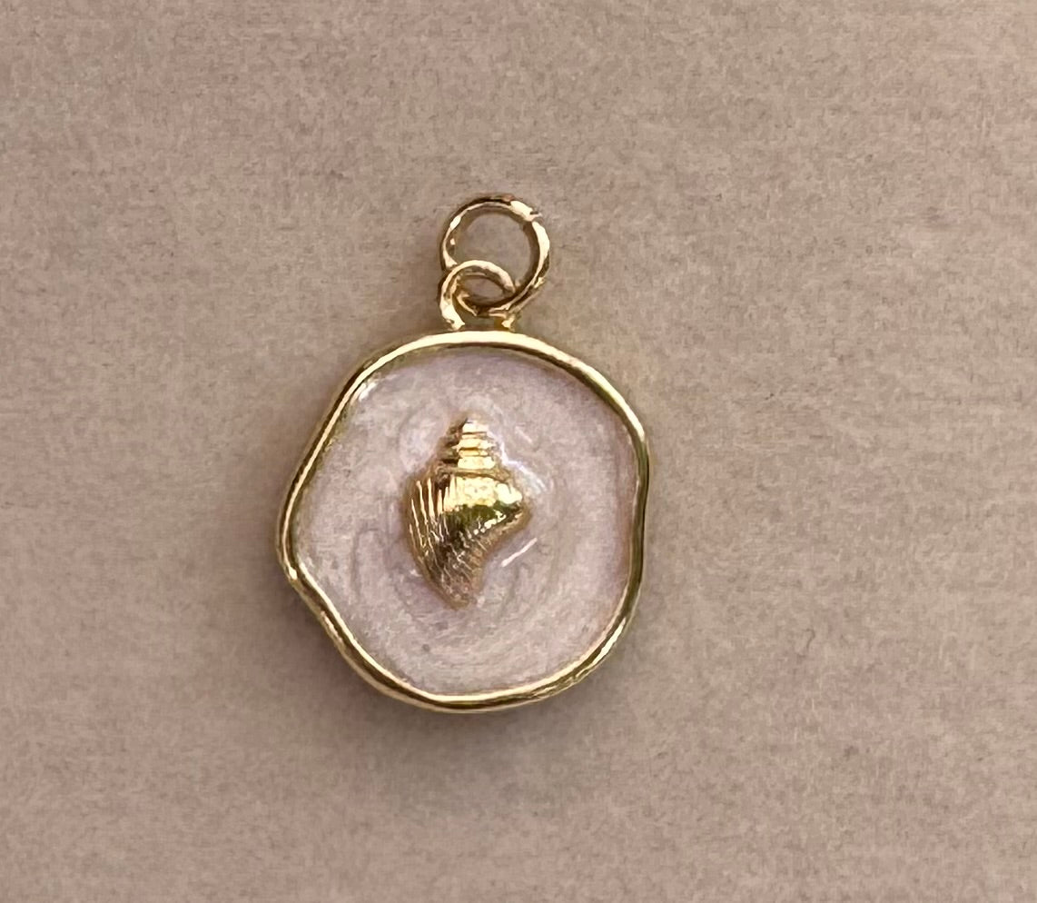 Gold coastal enamel pendant charms