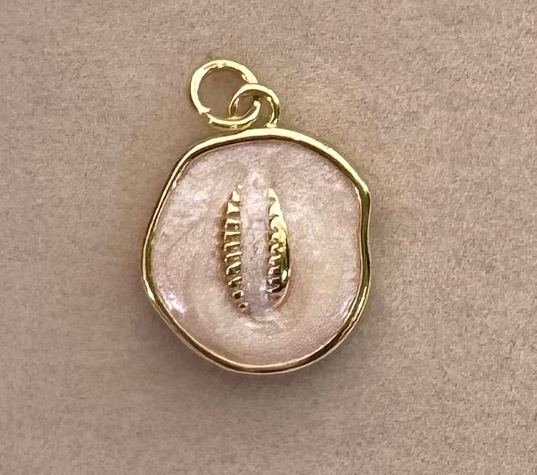 Gold coastal enamel pendant charms