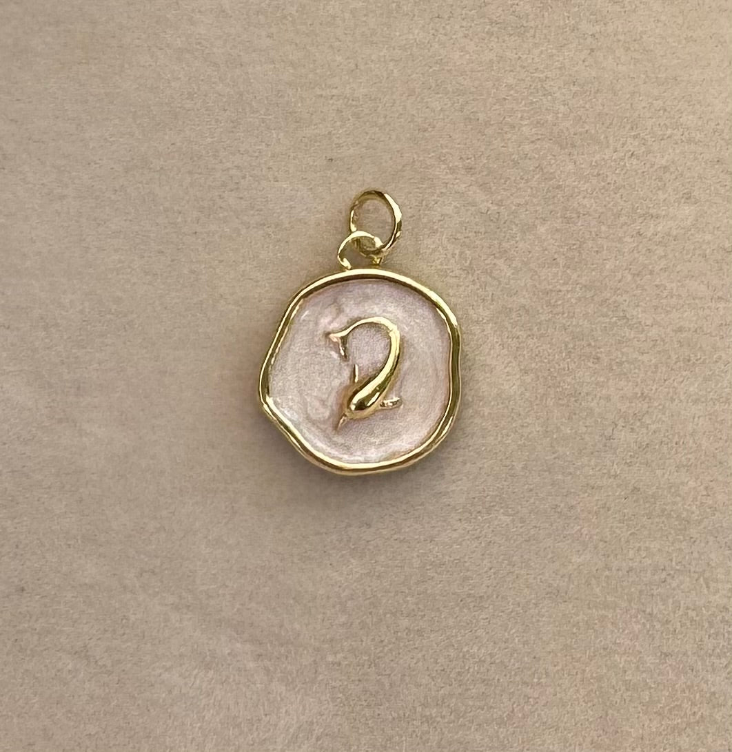 Gold coastal enamel pendant charms