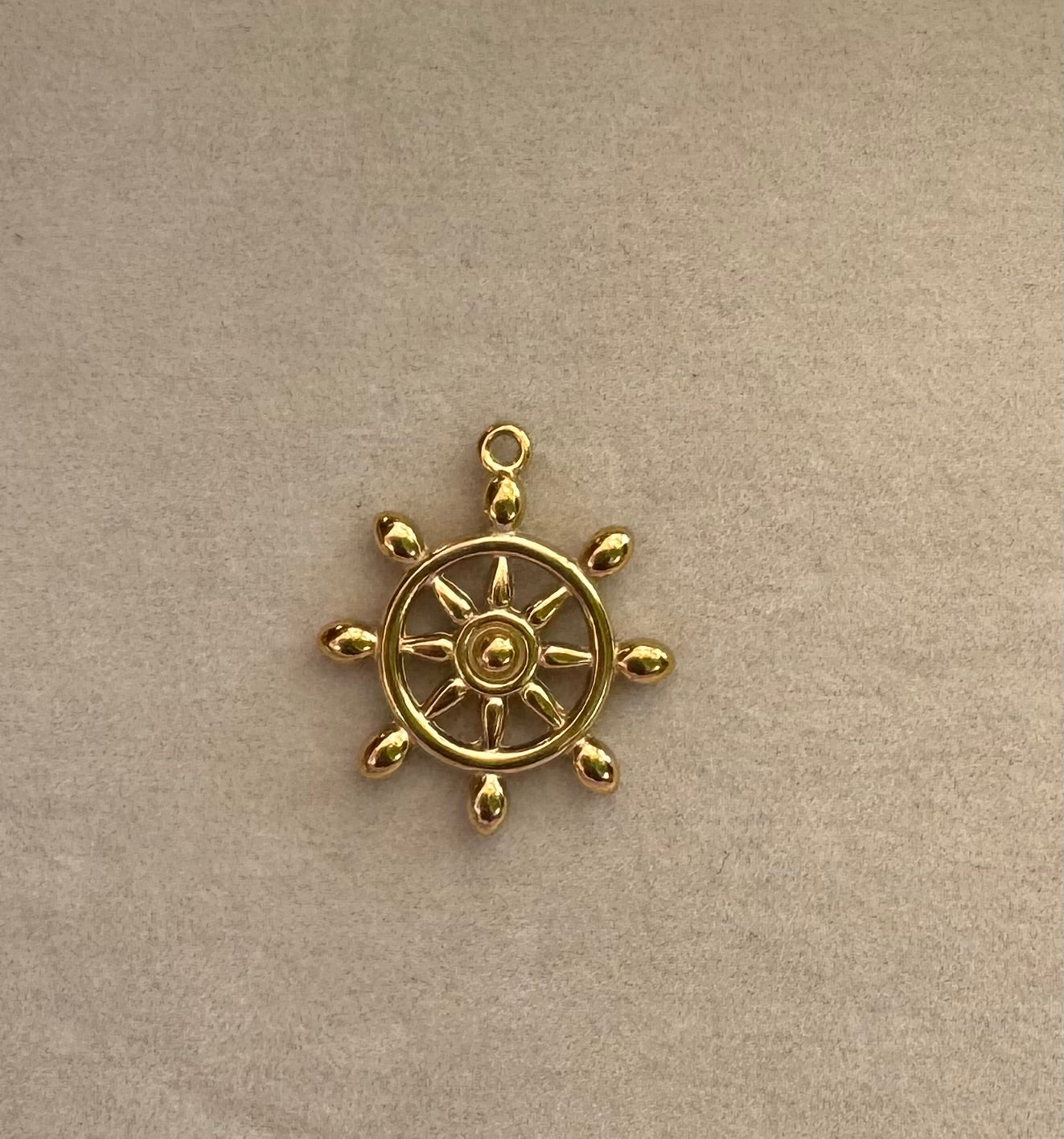 Gold sail steering wheel charm