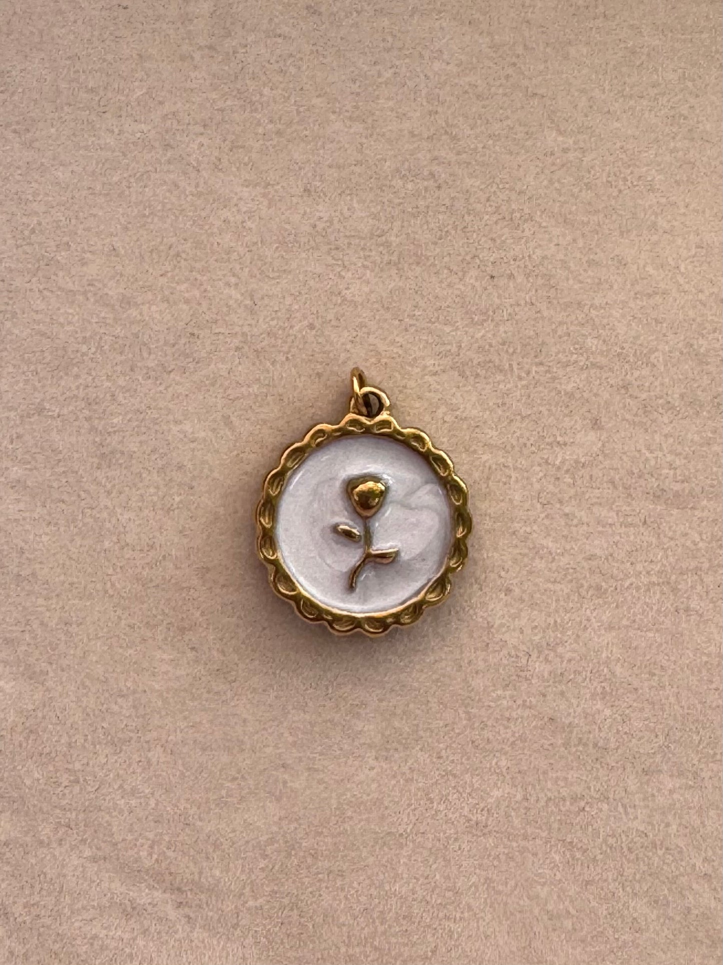 Enamel floral charm