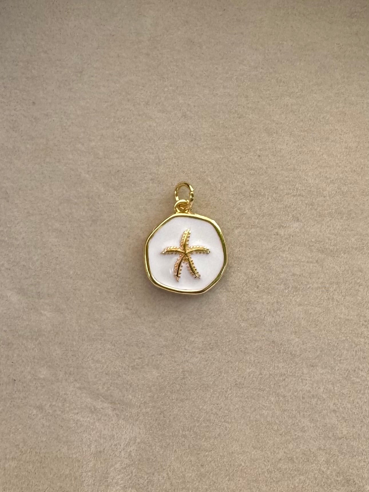 Gold coastal enamel pendant charms