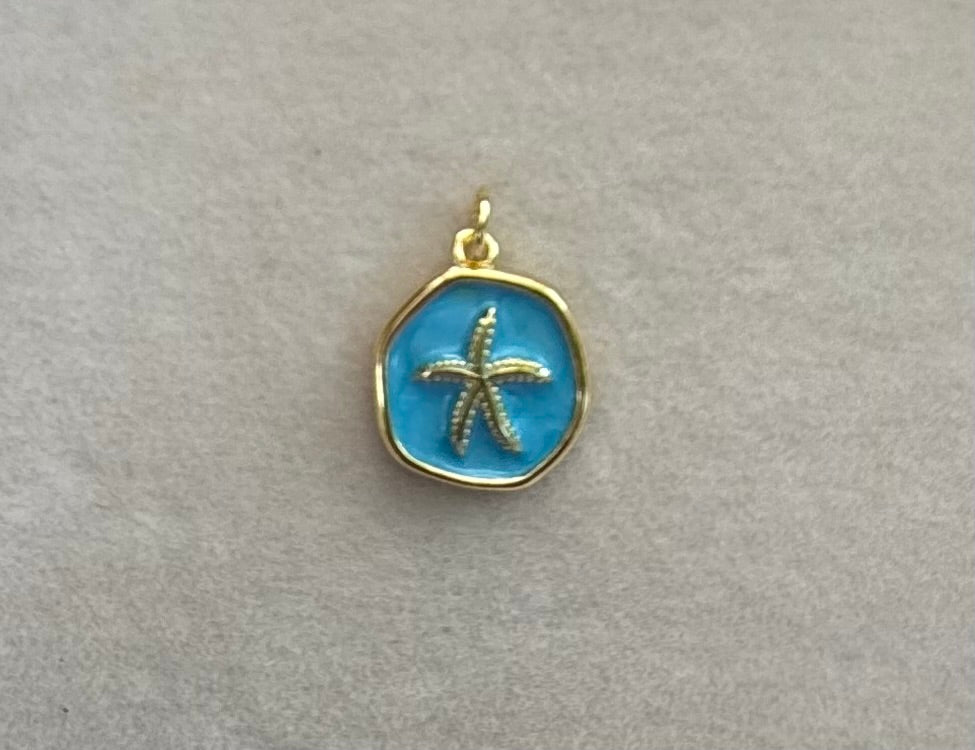 Blue star fish charm