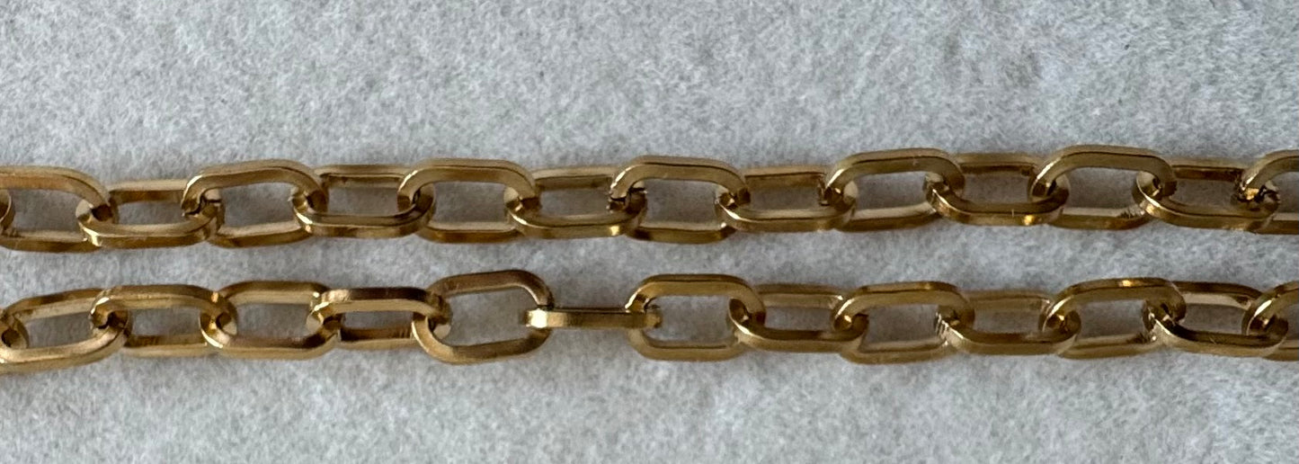 Gold Large paper clip chain