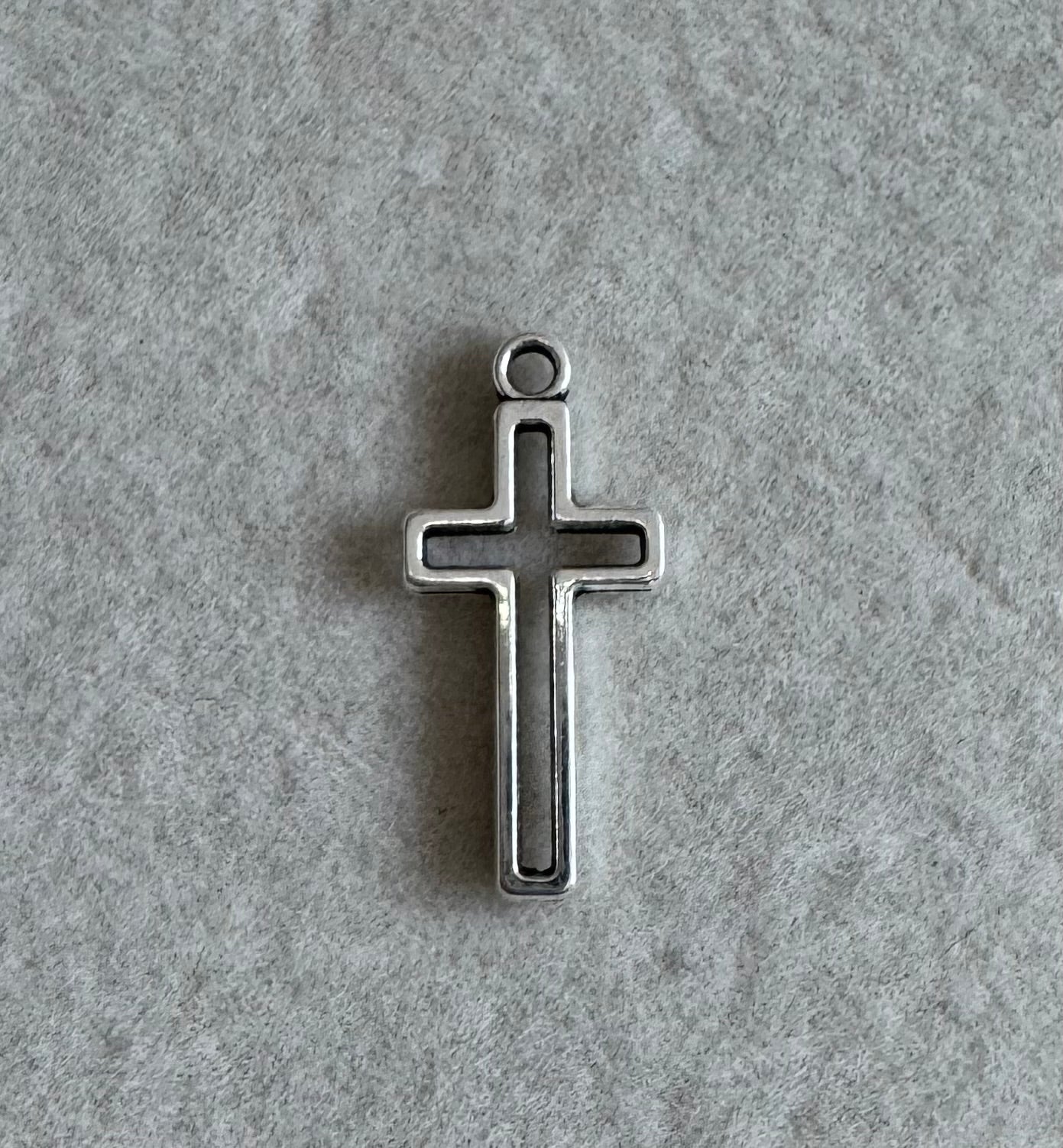Silver cross charm