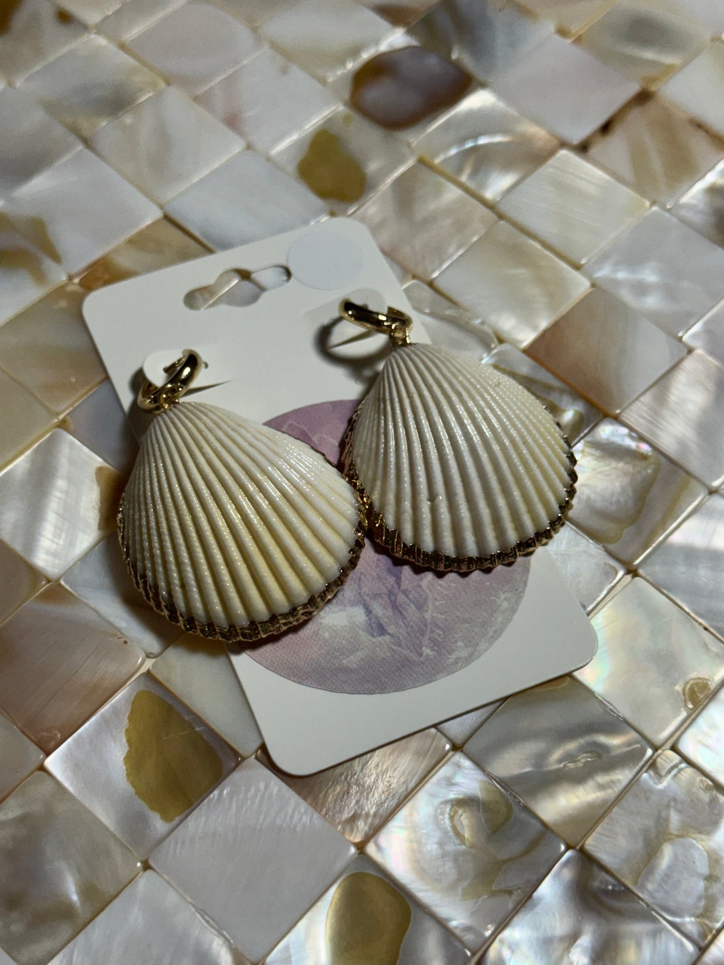 White Sea Shell Huggies