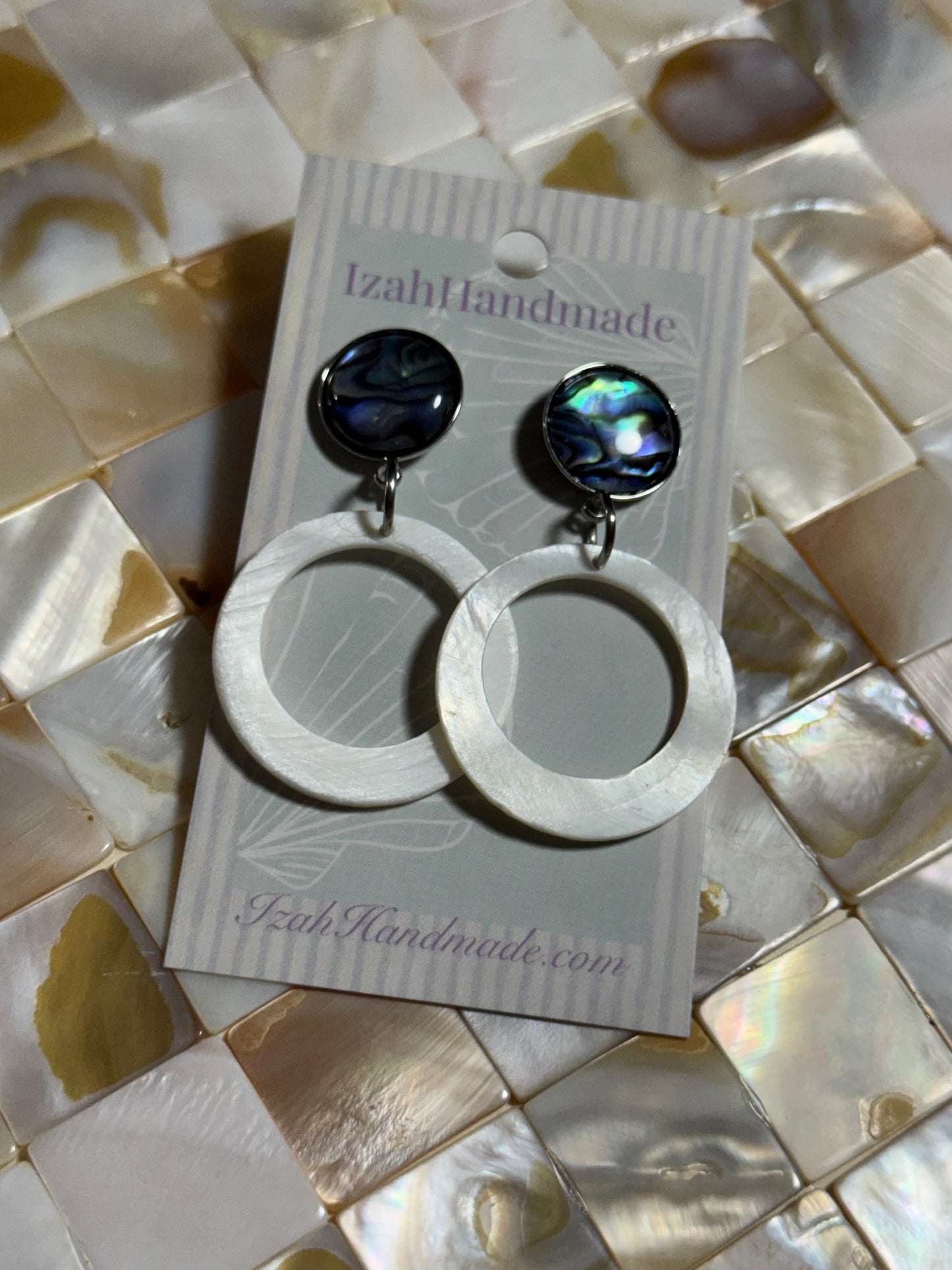 Abalone Round Shell Stud