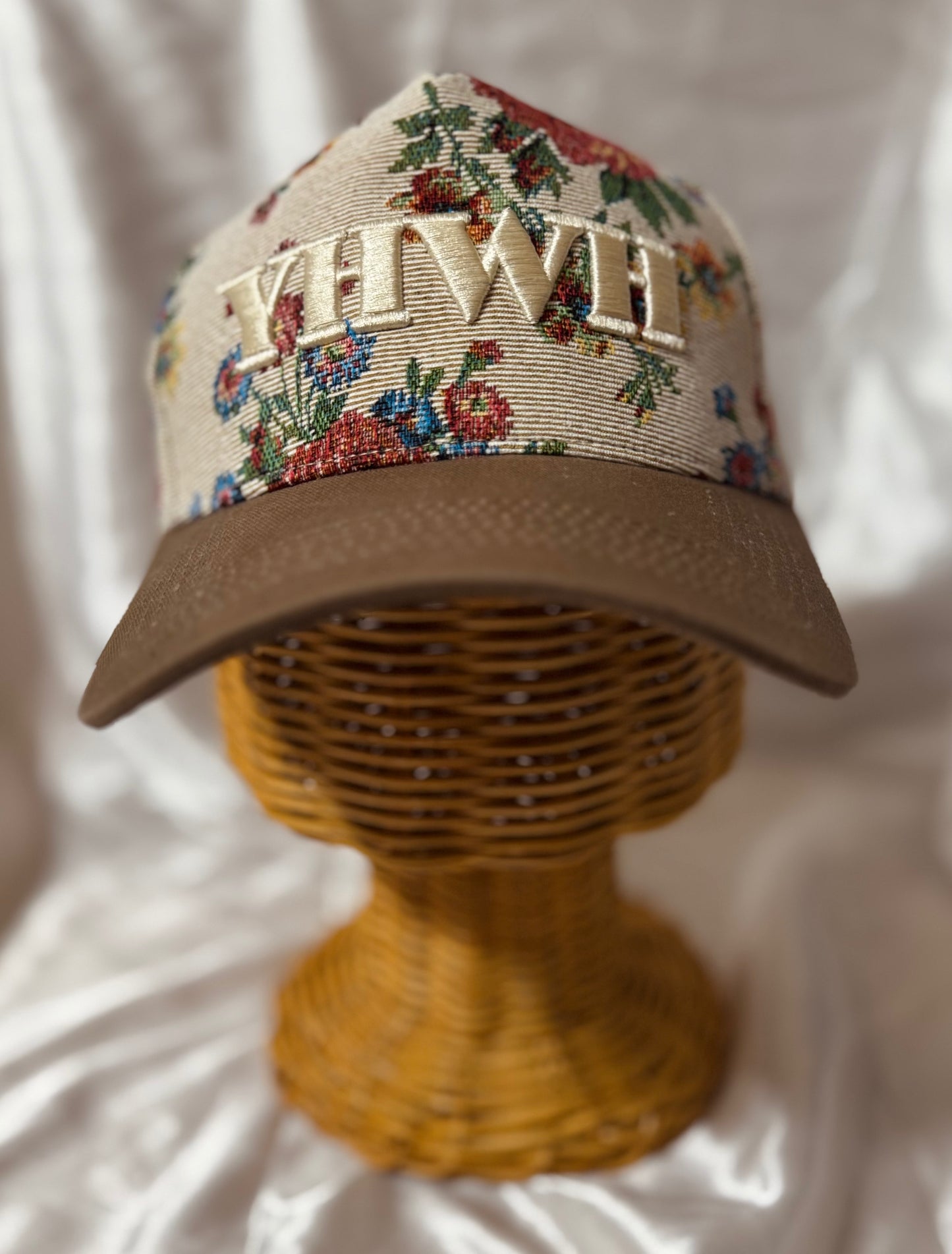 YHWH Brown Floral Trucker Hat