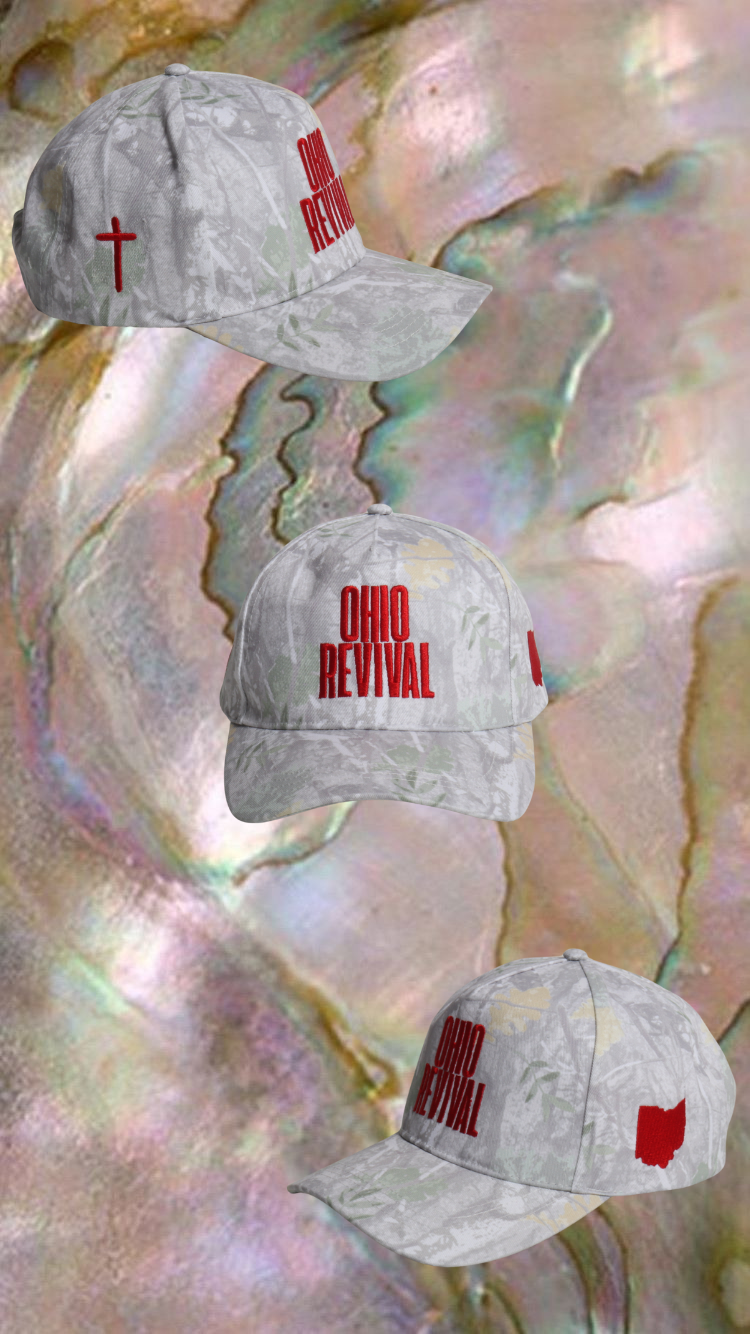 OHIO REVIVAL WHITE CAMO TRUCKER HAT