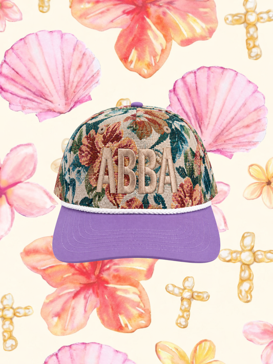 ABBA vintage floral purple trucker hat