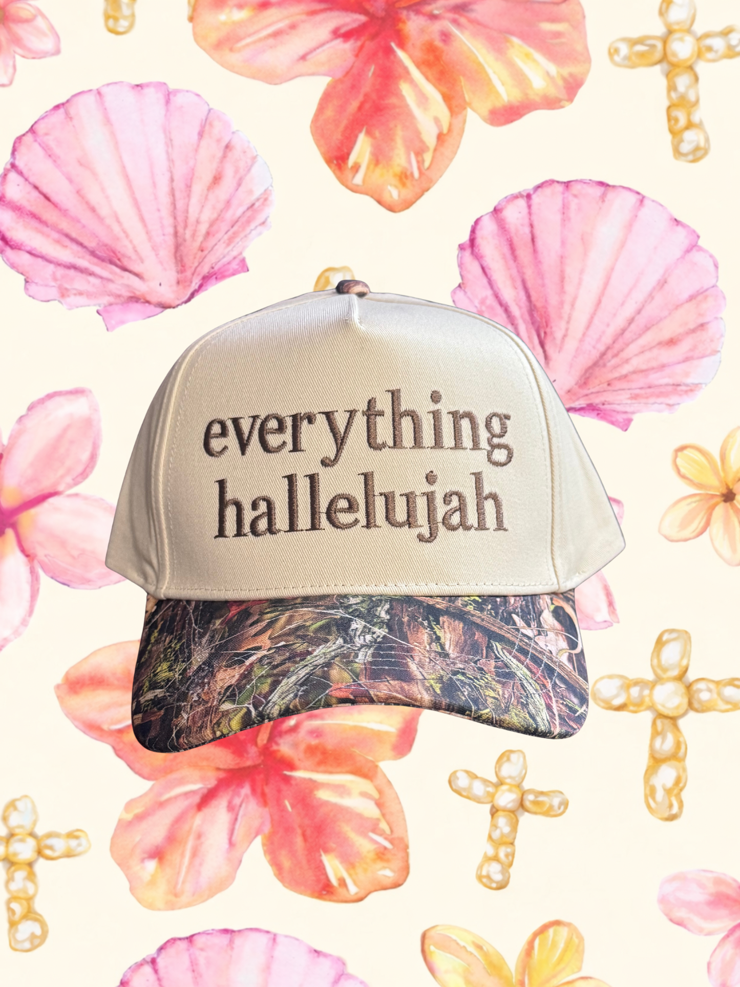Everything Hallelujah Real Tree Camo Trucker Hat