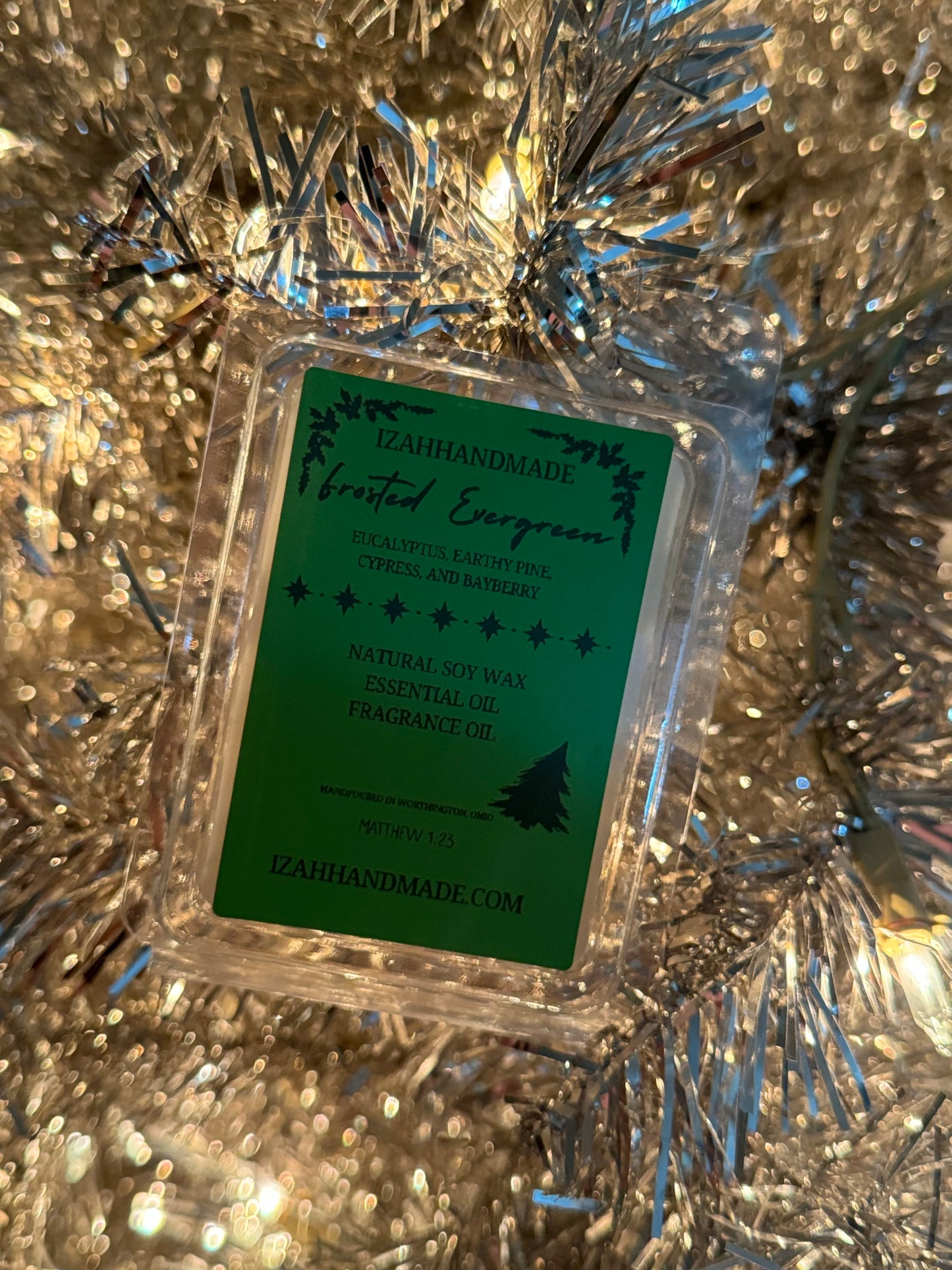 Frosted Evergreen Christmas Candle