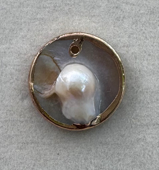 Gold pearl charm
