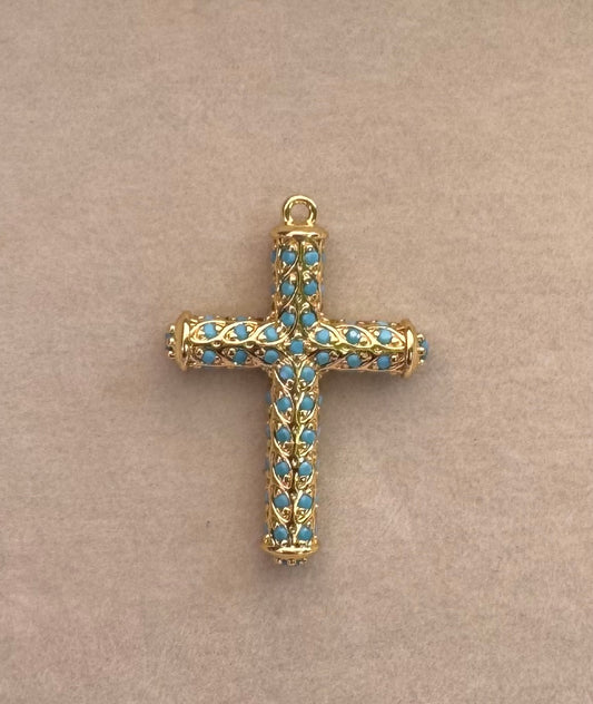 Blue cross charm