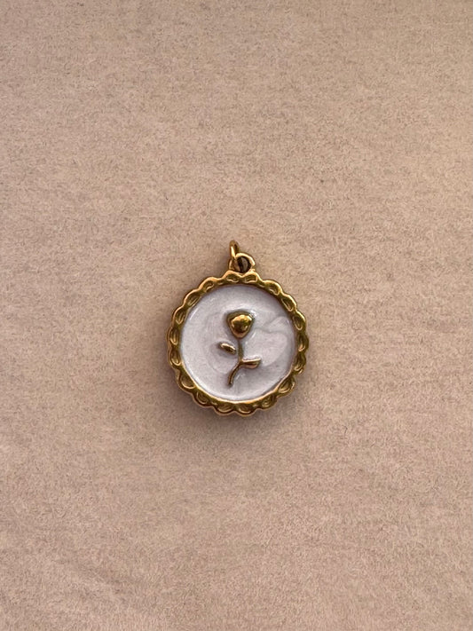 Enamel floral charm
