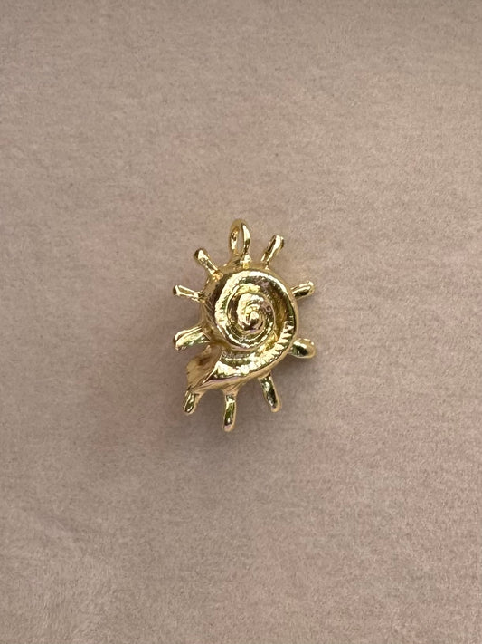 Gold shell burst charm