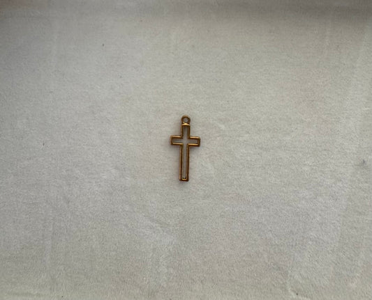 Simple gold cross charm