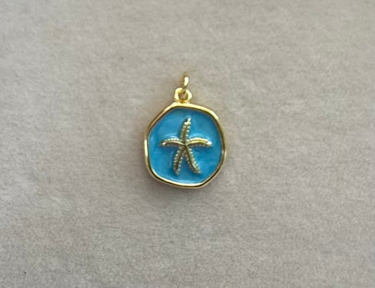 Blue star fish charm