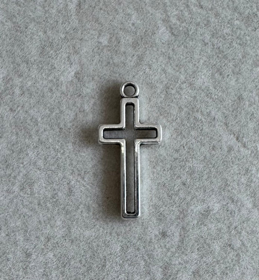 Silver cross charm