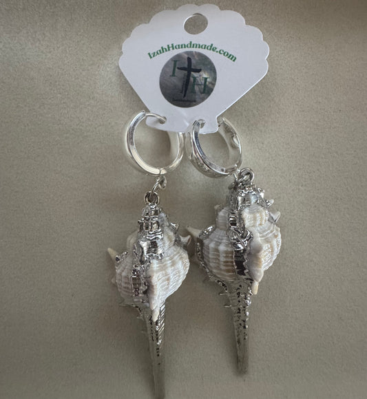 Large silver sea shell Huggies