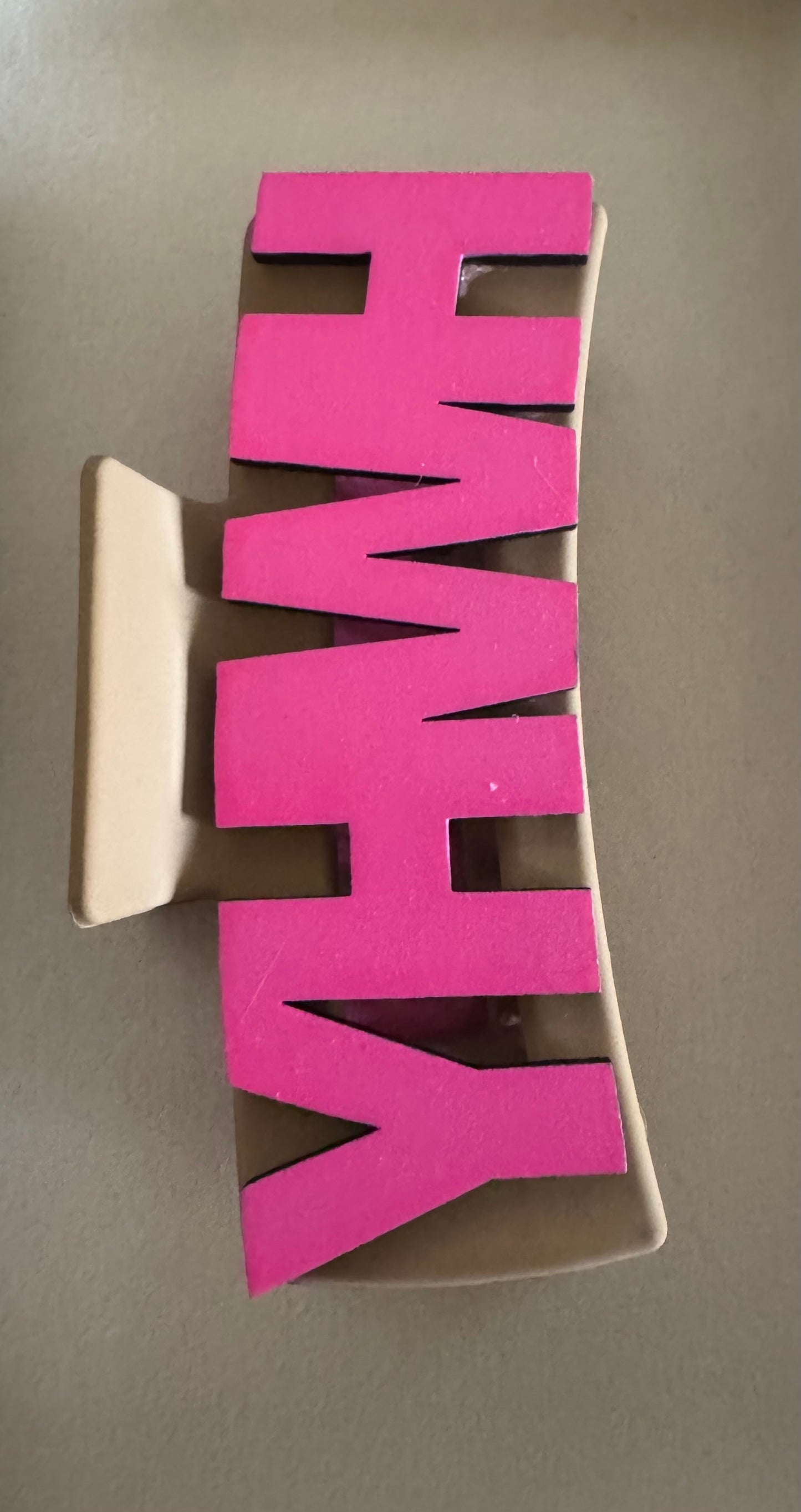 Pink and tan YHWH claw clip