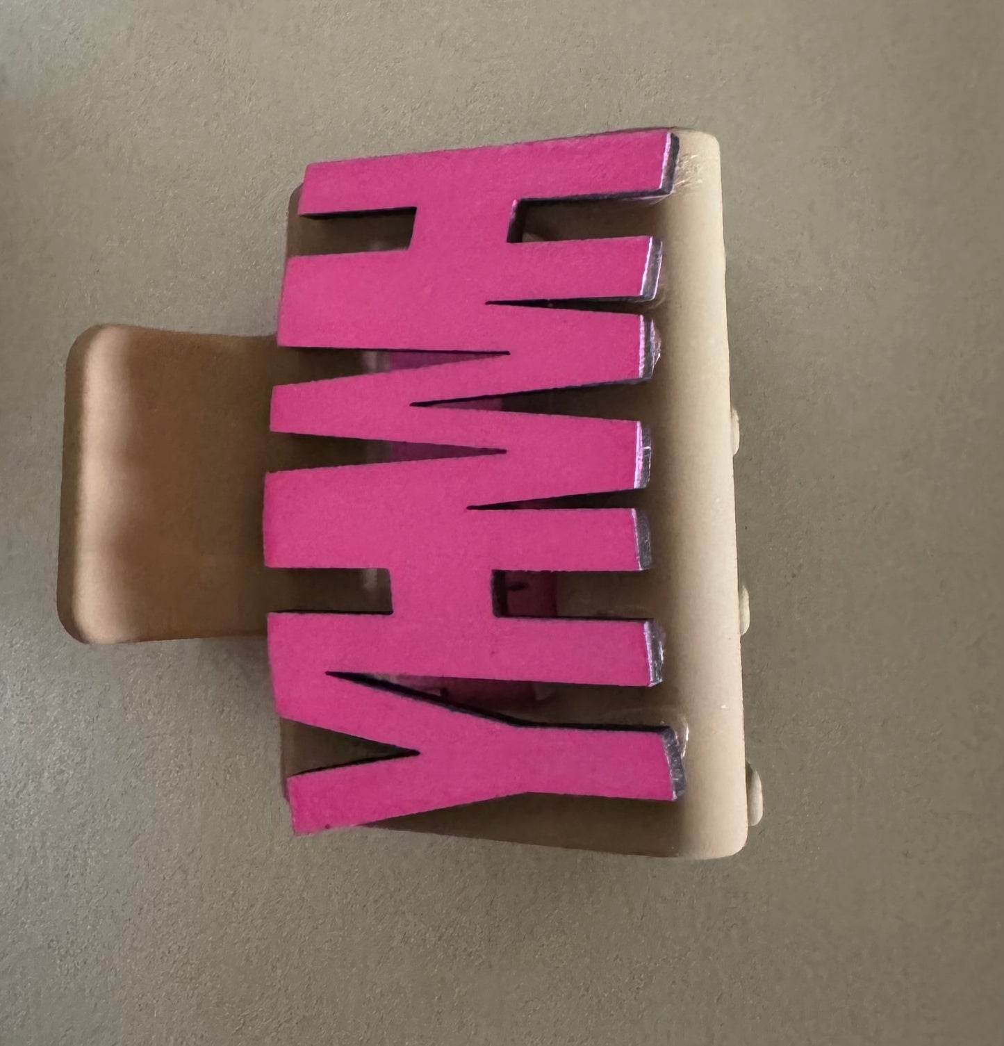 Pink and tan YHWH claw clip