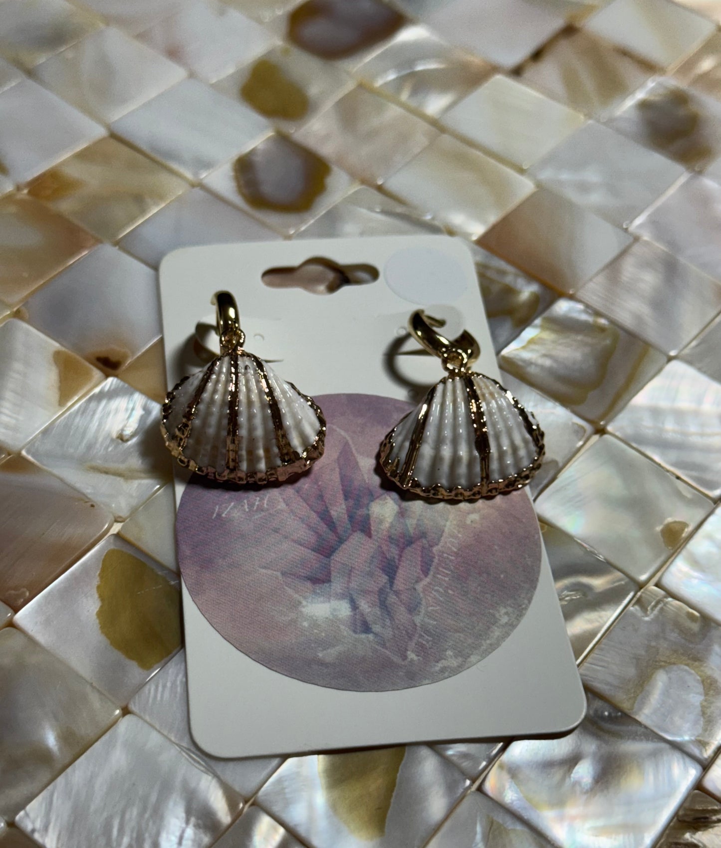 Small Sea Shell Huggie Earrings