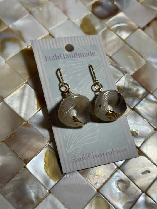 Gold Moon Snail Sea Shell Threader
