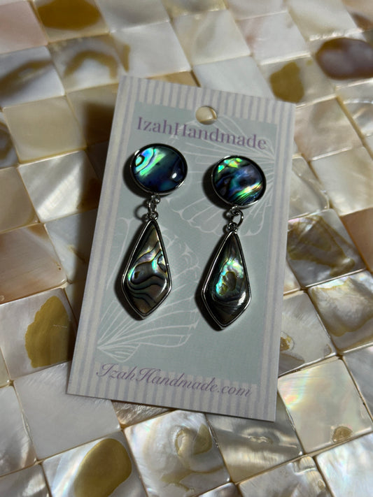 Silver Abalone Statement studs