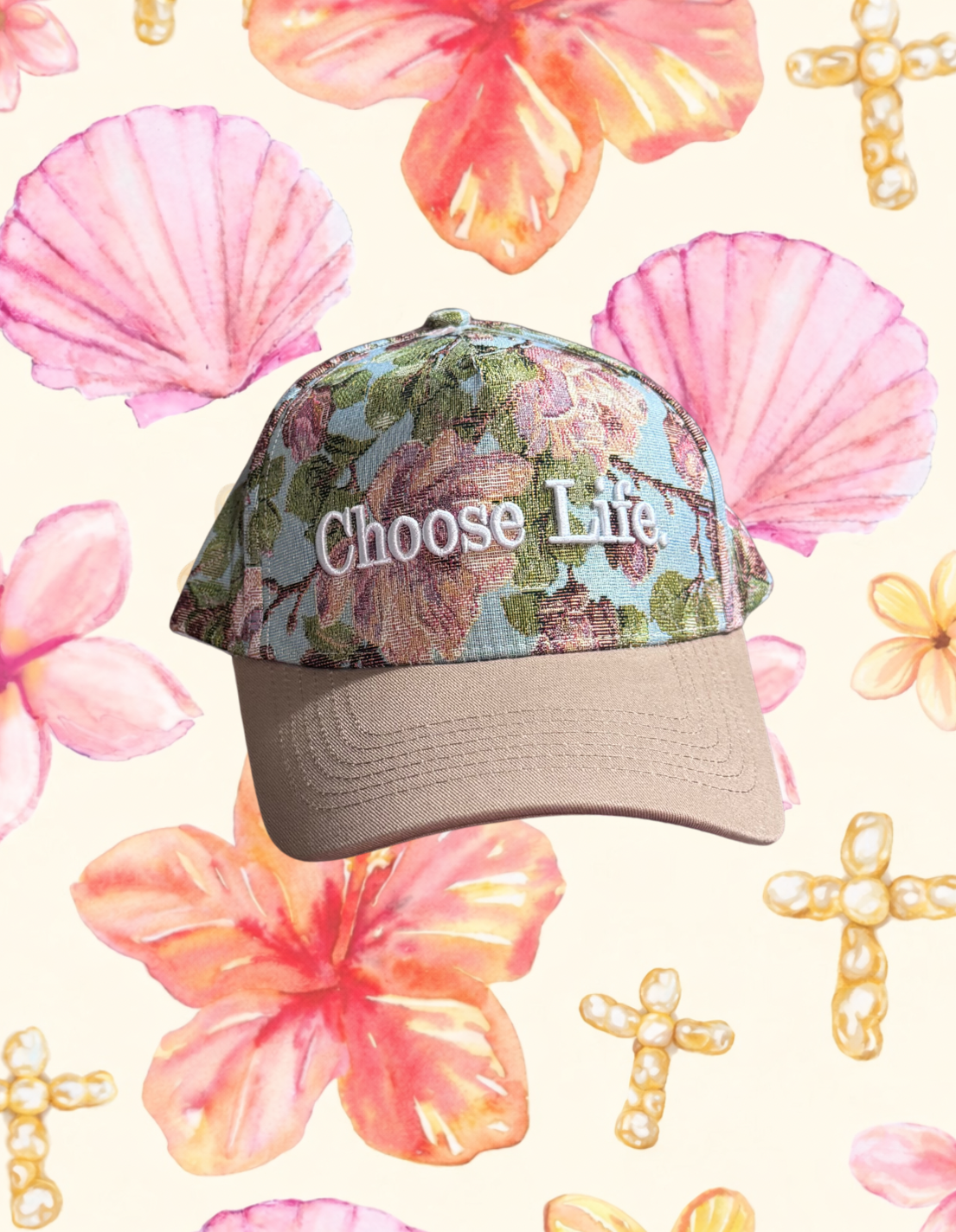 Choose Life Floral Vintage Trucker