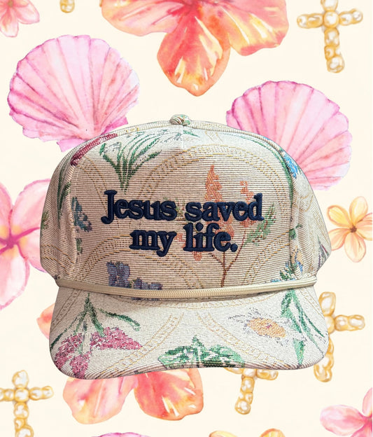 Jesus Saved My Life Vintage Trucker Hat