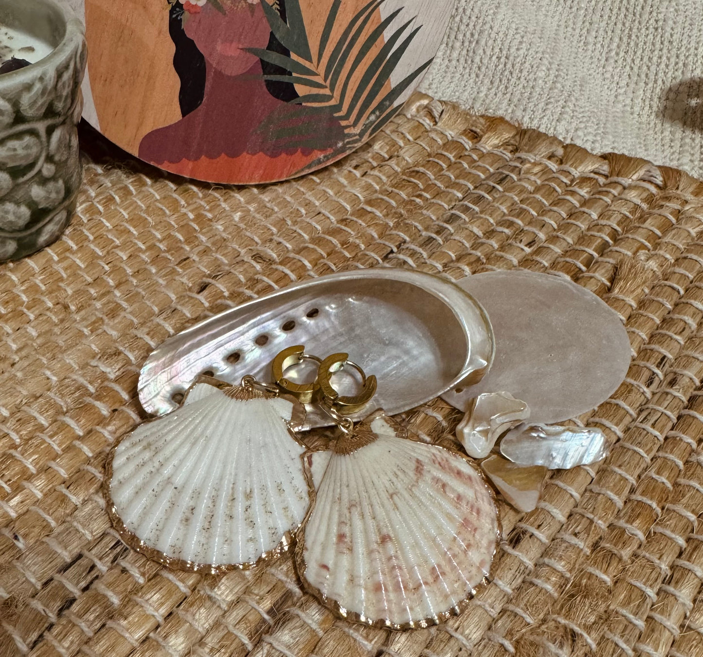 Sea shell huggie earrings