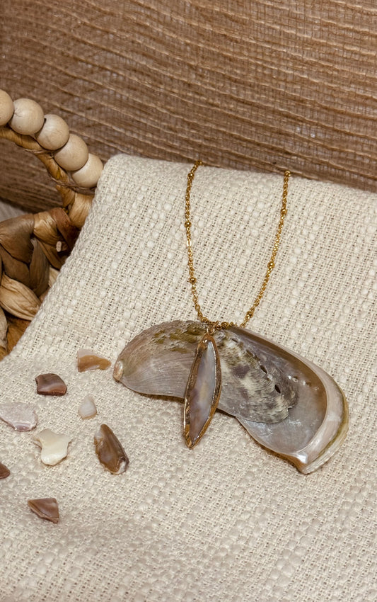 Gold Abalone Point Necklace