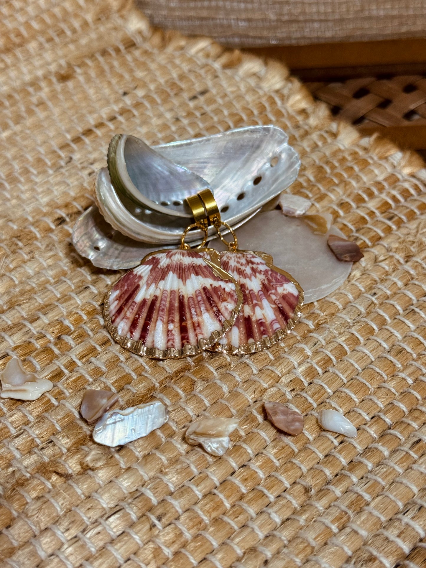 Sea shell huggie earrings